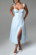 Chloe Blue Midi Sundress - Perfect for Summer Days