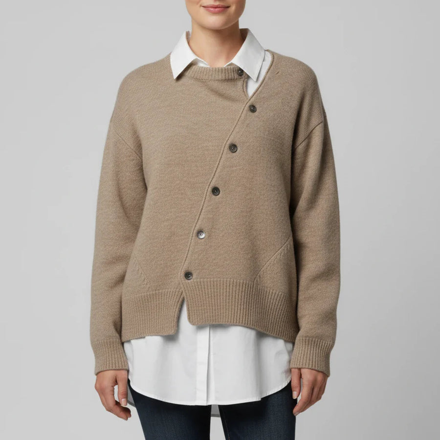Luvrefashion | Loose Fit Sweater in Brown - front view