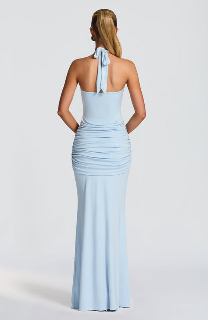 Chloe Glacier Blue Maxi Summer Dress