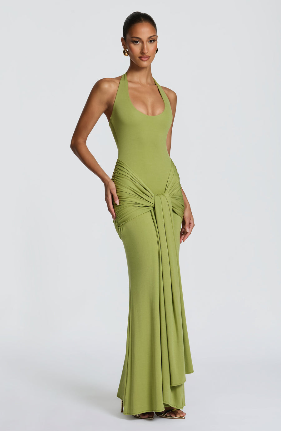 Chloe Olive Maxi Summer Dress
