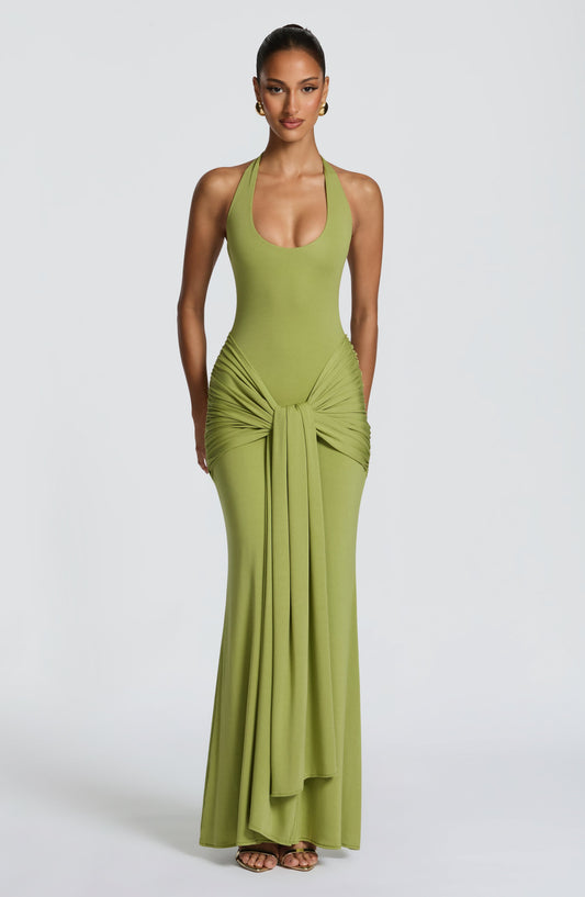Chloe Olive Maxi Summer Dress