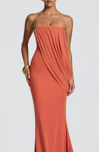 Sophia Maxi Summer Dress in Burnt Orange