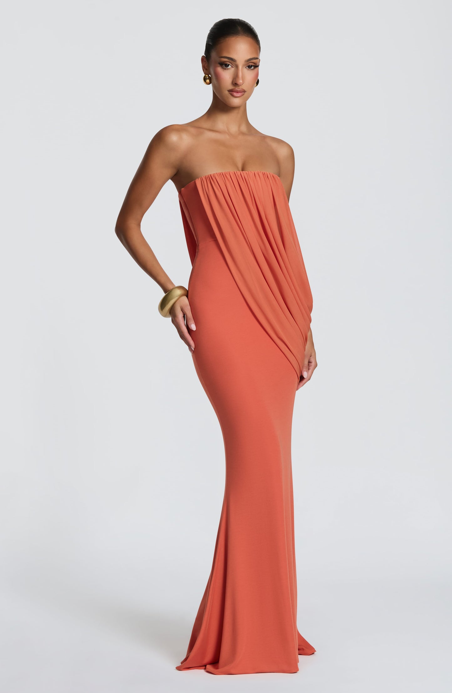 Sophia Maxi Summer Dress in Burnt Orange