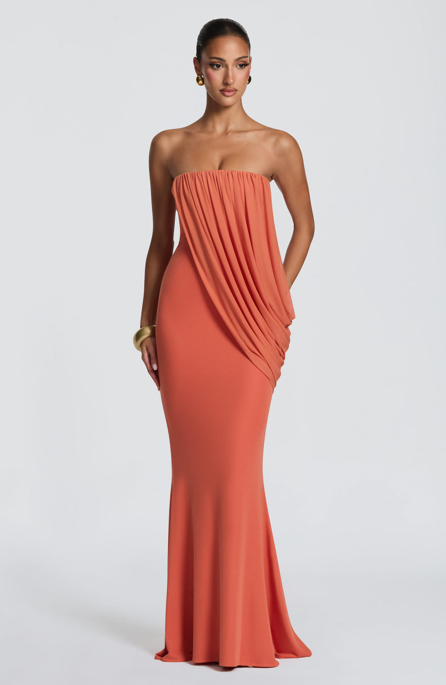 Sophia Maxi Summer Dress in Burnt Orange