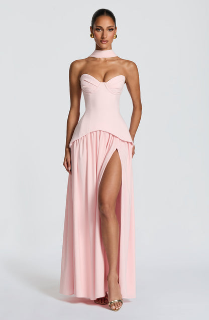 Sophia Blush Maxi Summer Dress