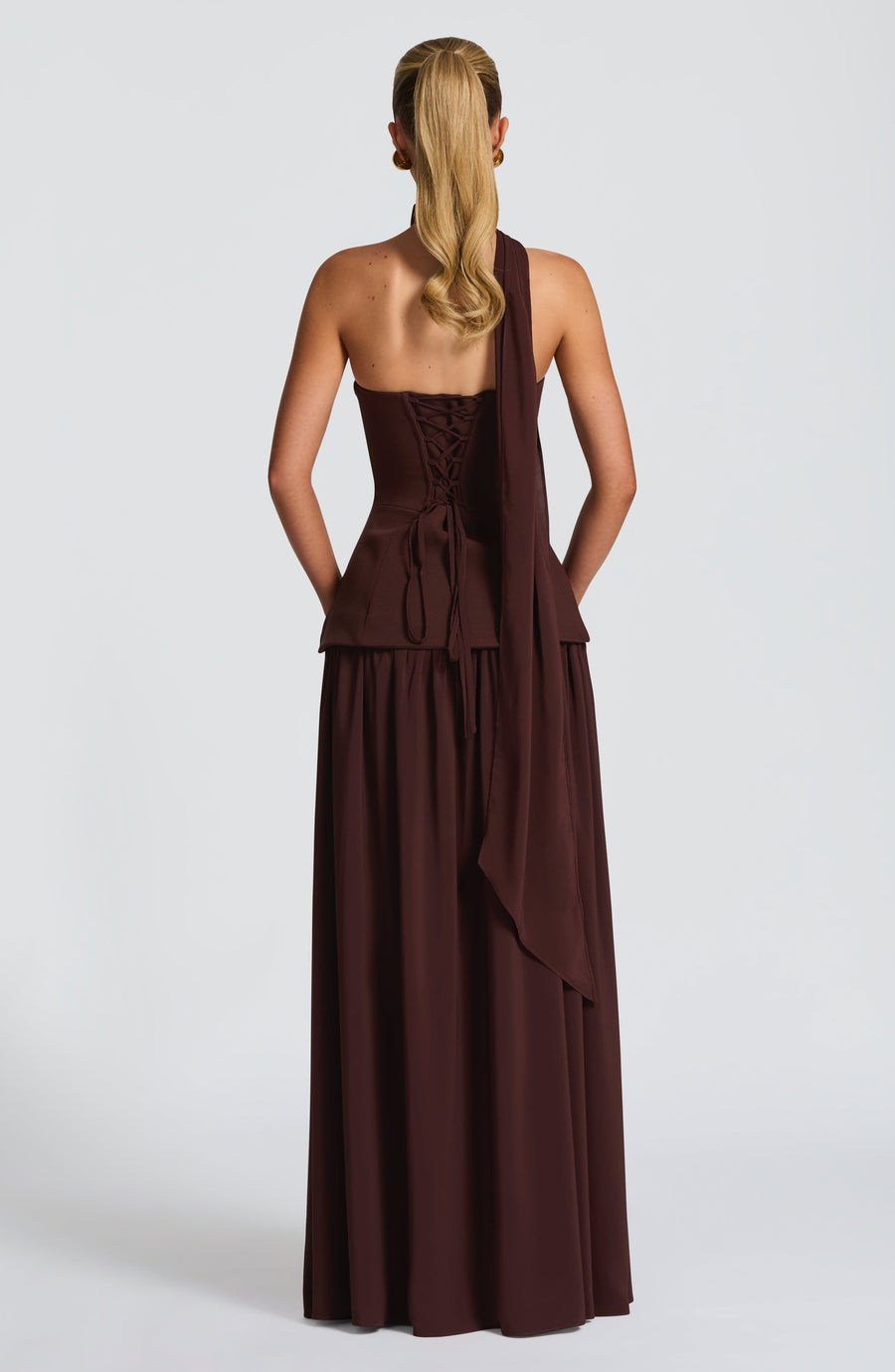 Sophia Plum Brown Maxi Summer Dress