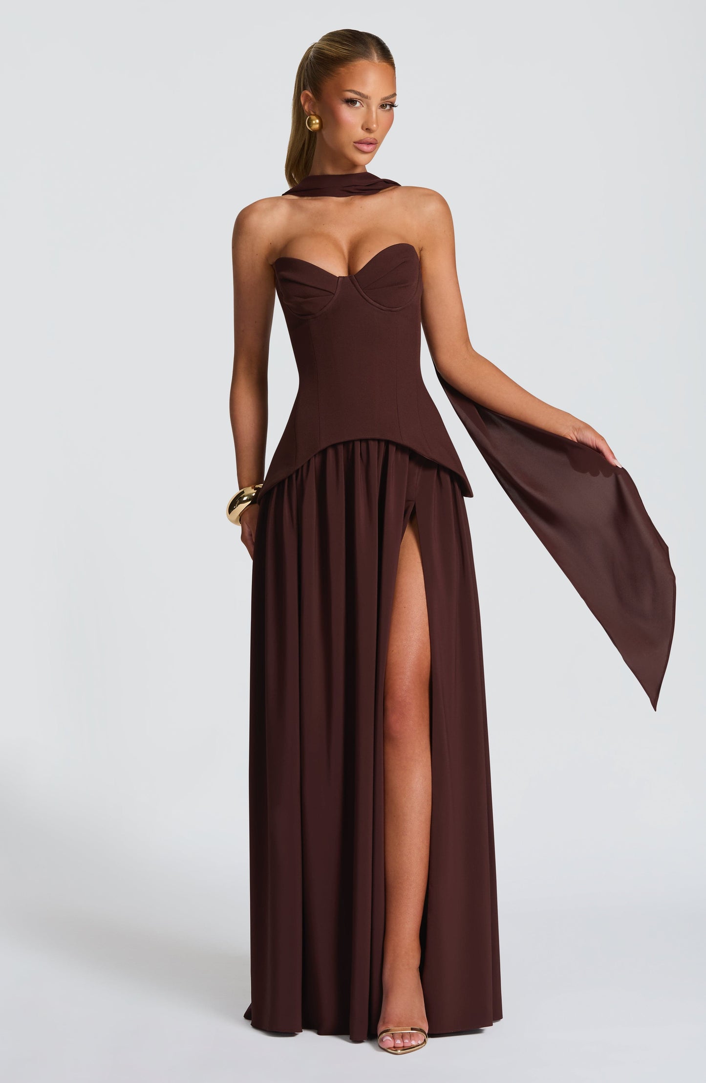 Sophia Plum Brown Maxi Summer Dress