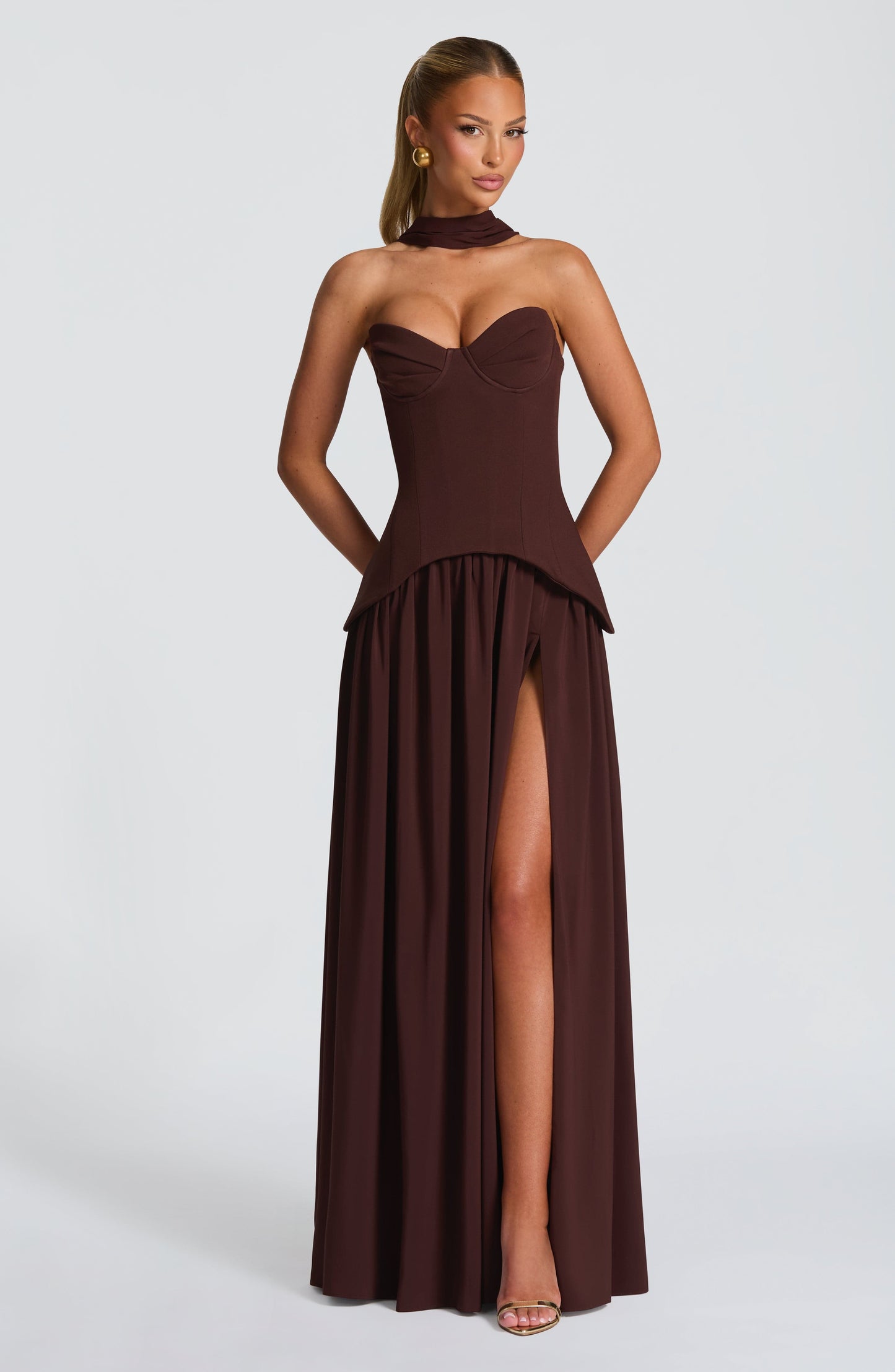 Sophia Plum Brown Maxi Summer Dress