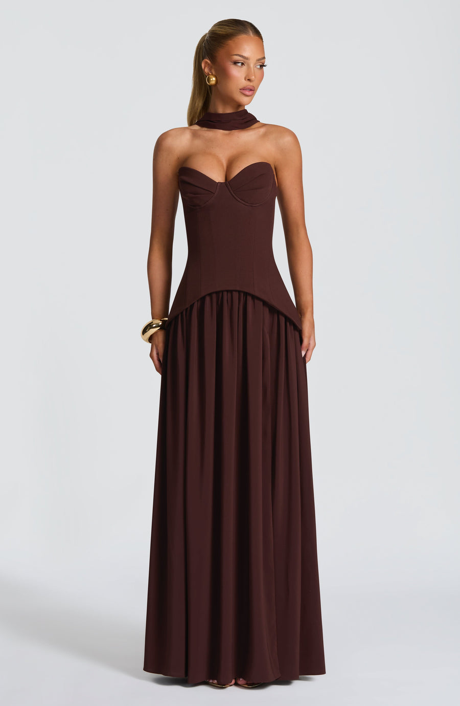Sophia Plum Brown Maxi Summer Dress