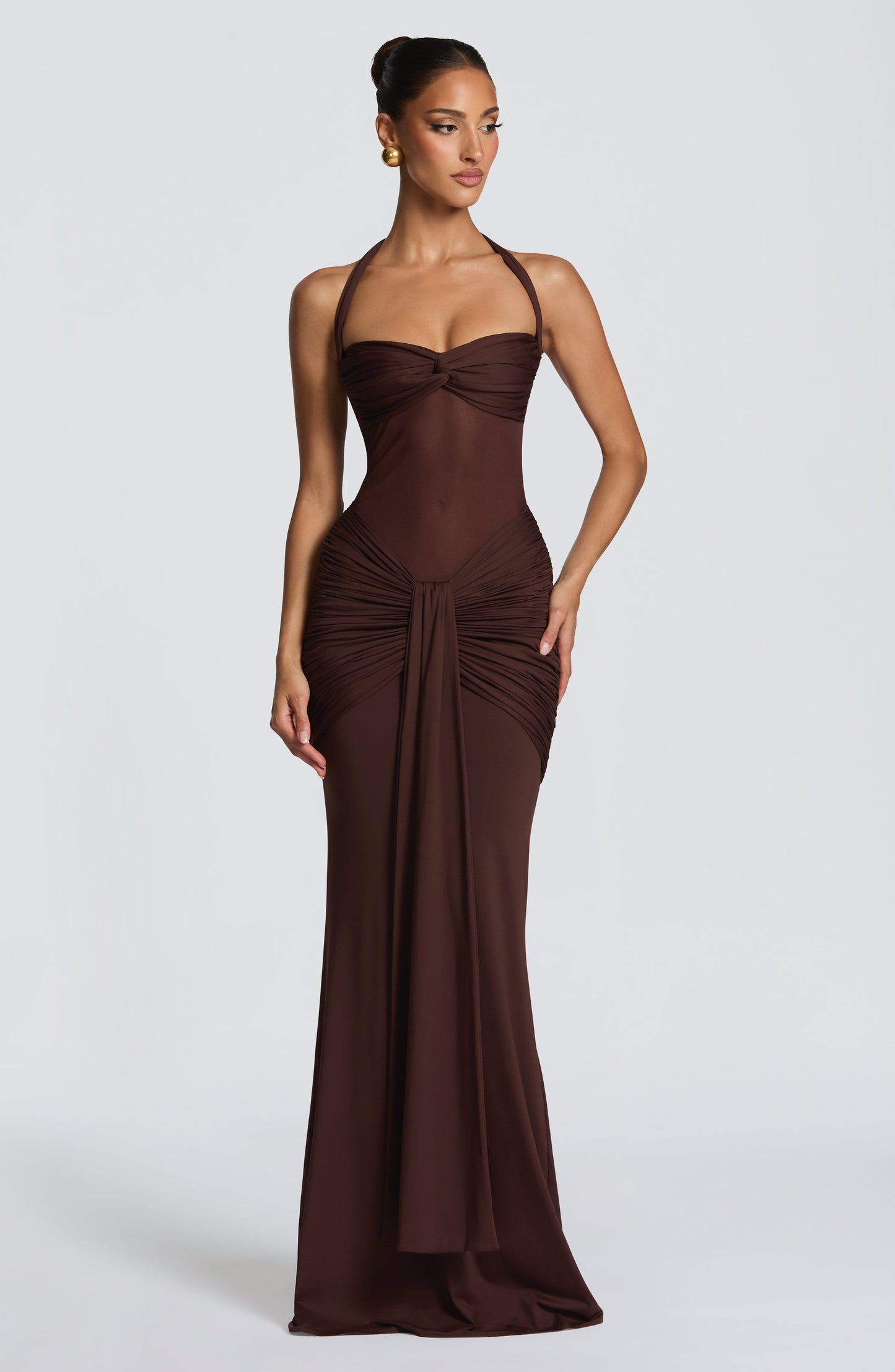 Sophia Plum Brown Maxi Summer Dress