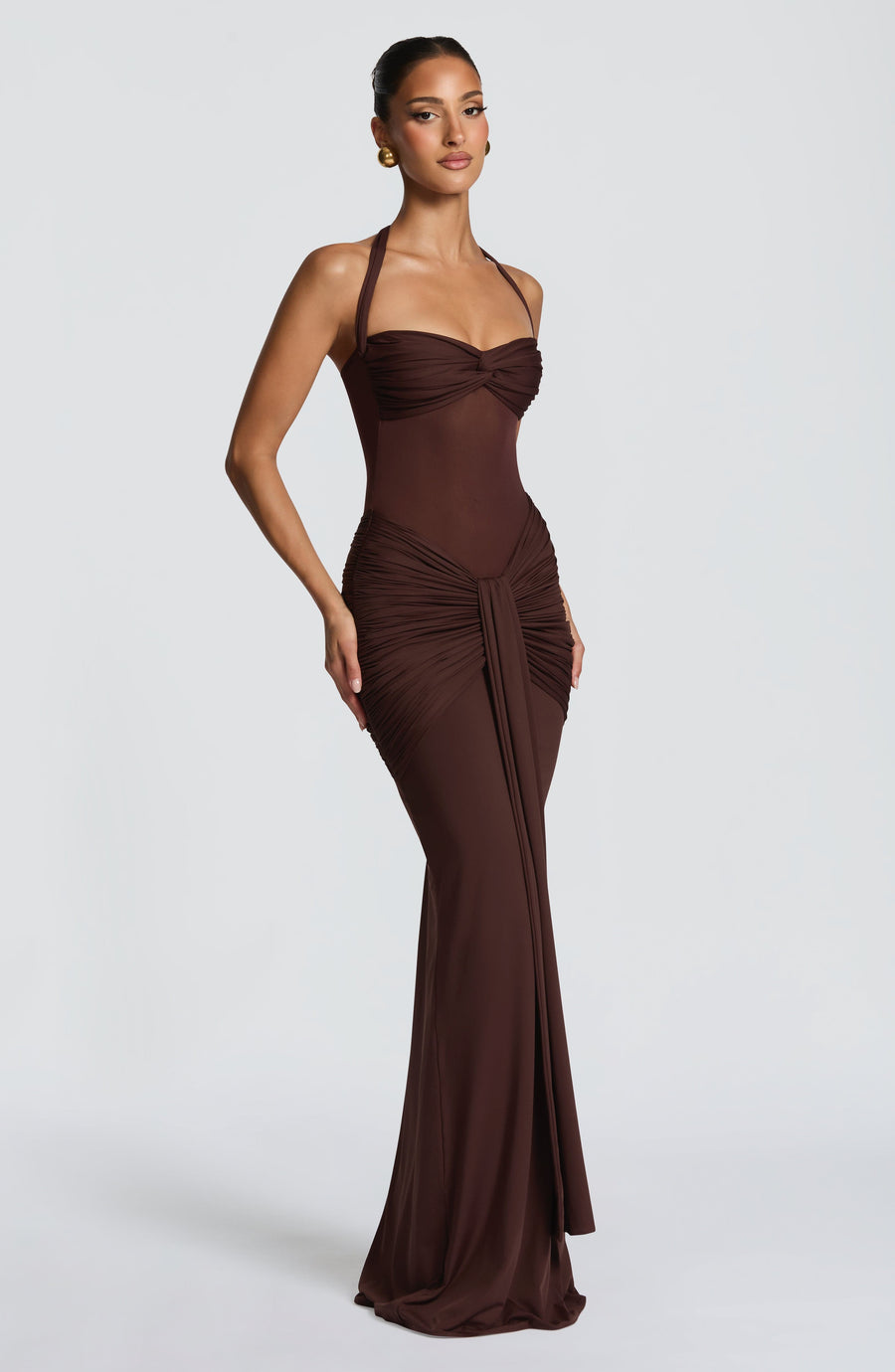 Sophia Plum Brown Maxi Summer Dress
