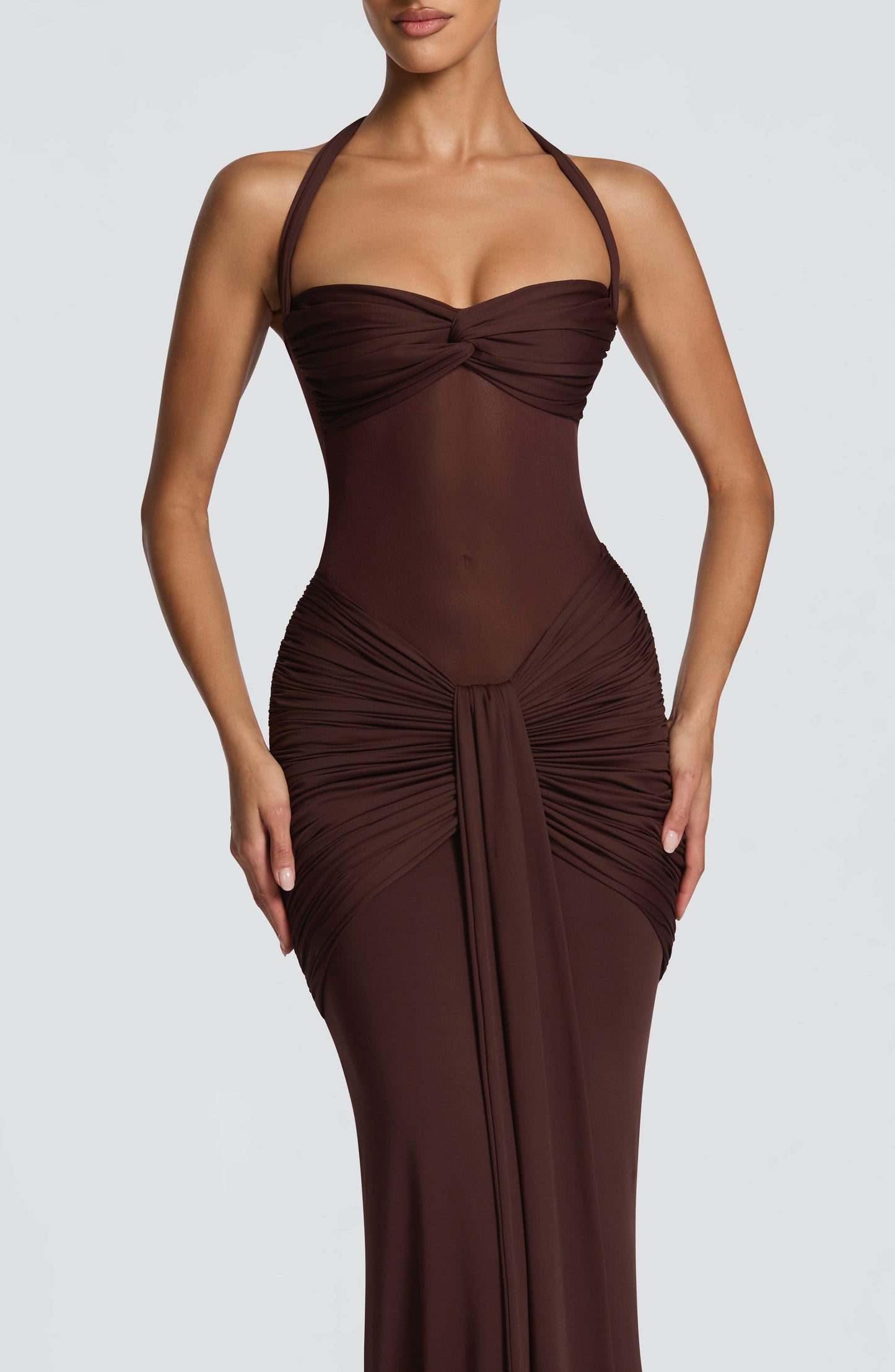 Sophia Plum Brown Maxi Summer Dress