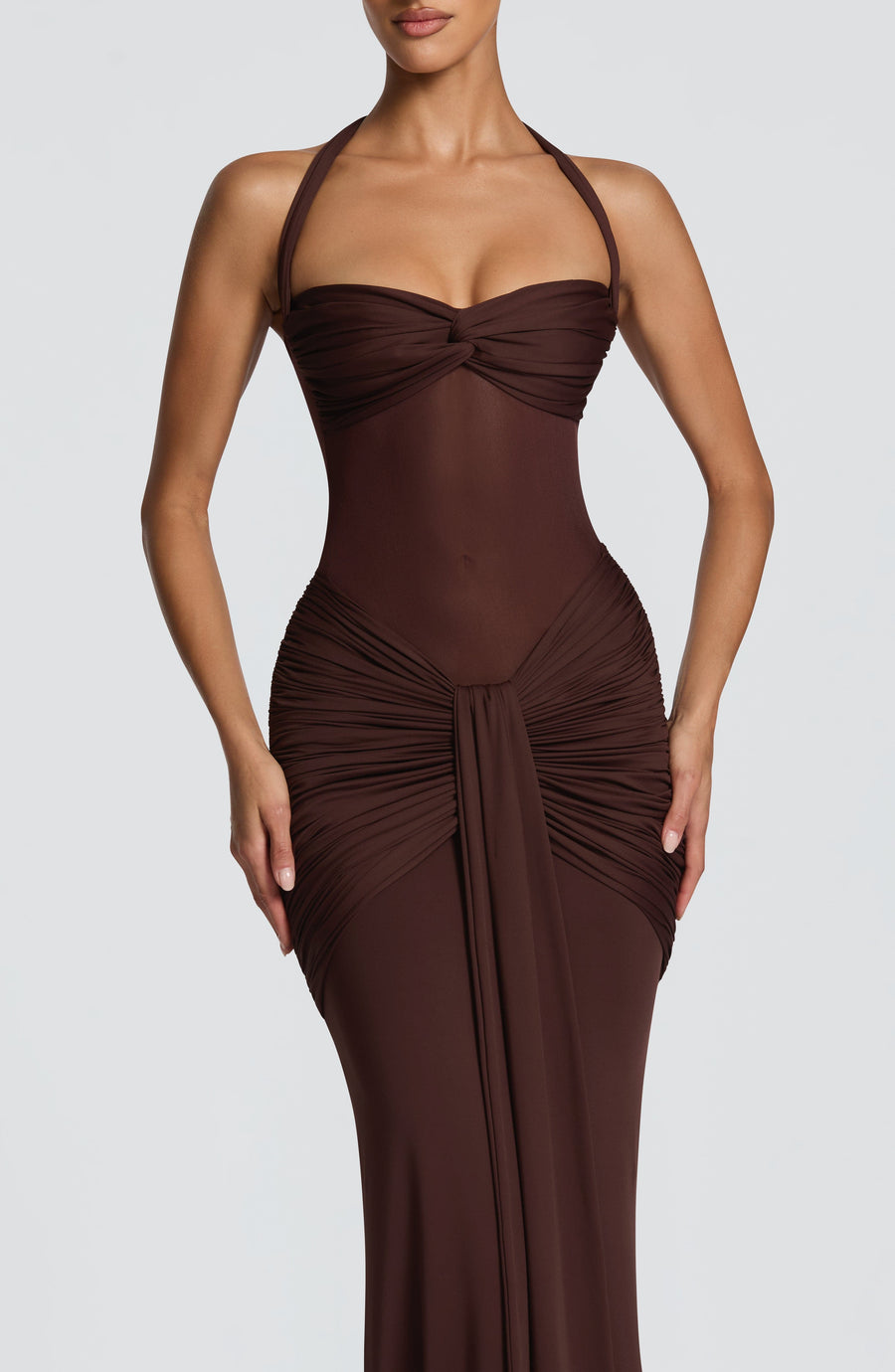 Sophia Plum Brown Maxi Summer Dress