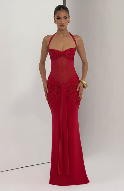 Sophia Red Maxi Summer Dress
