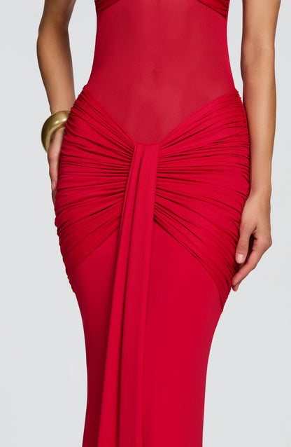 Sophia Red Maxi Summer Dress