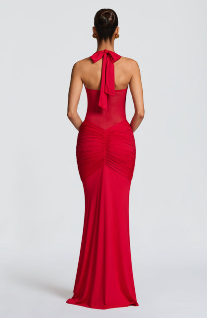 Sophia Red Maxi Summer Dress