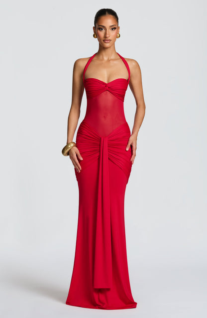 Sophia Red Maxi Summer Dress