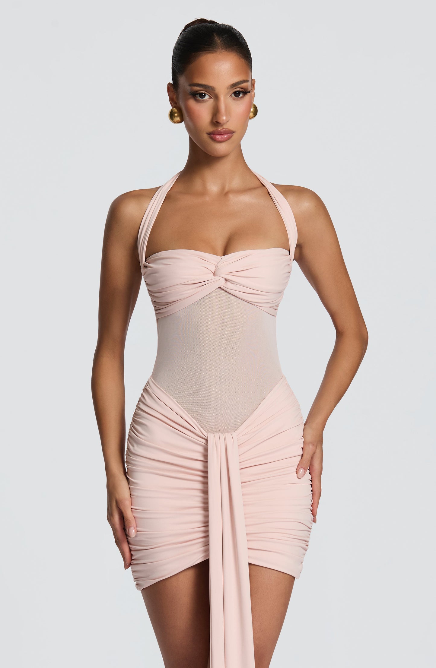 Chloe Soft Blush Mini Summer Dress
