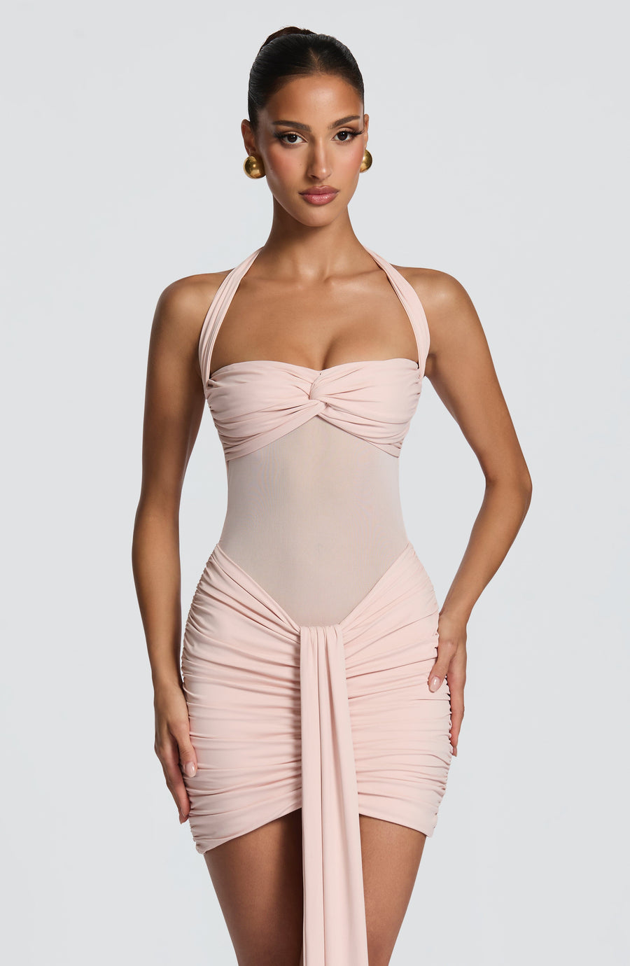 Chloe Soft Blush Mini Summer Dress