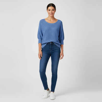 Luvrefashion | Ladies' Scoop Neck Pullover Sweater in Red - image 6