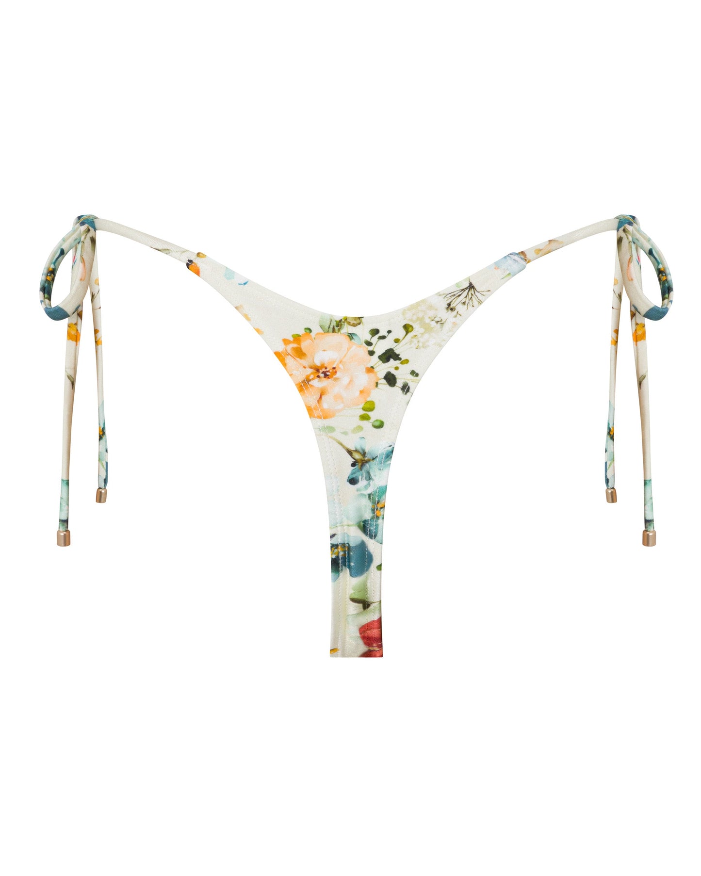 Sophia Floral Thong Bikini Bottoms - Evissa Summer Style