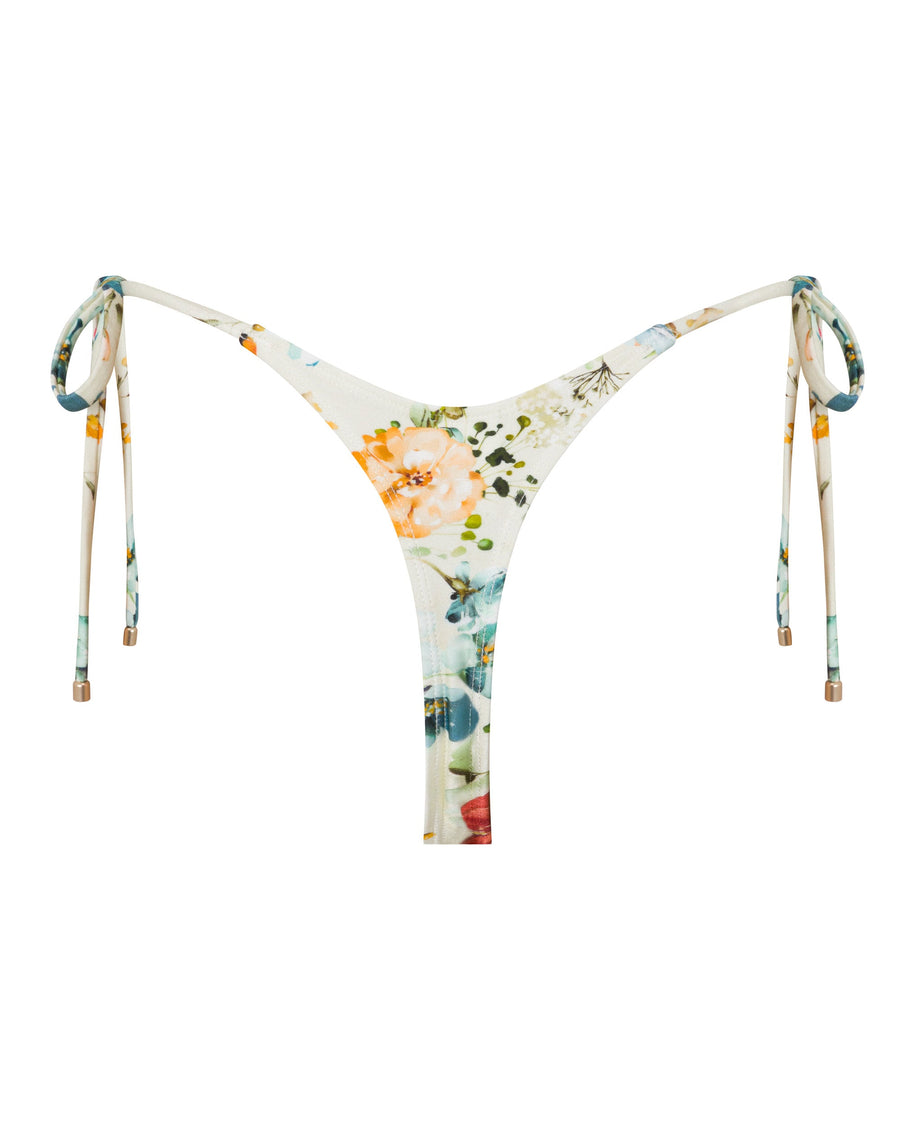 Sophia Floral Thong Bikini Bottoms - Evissa Summer Style