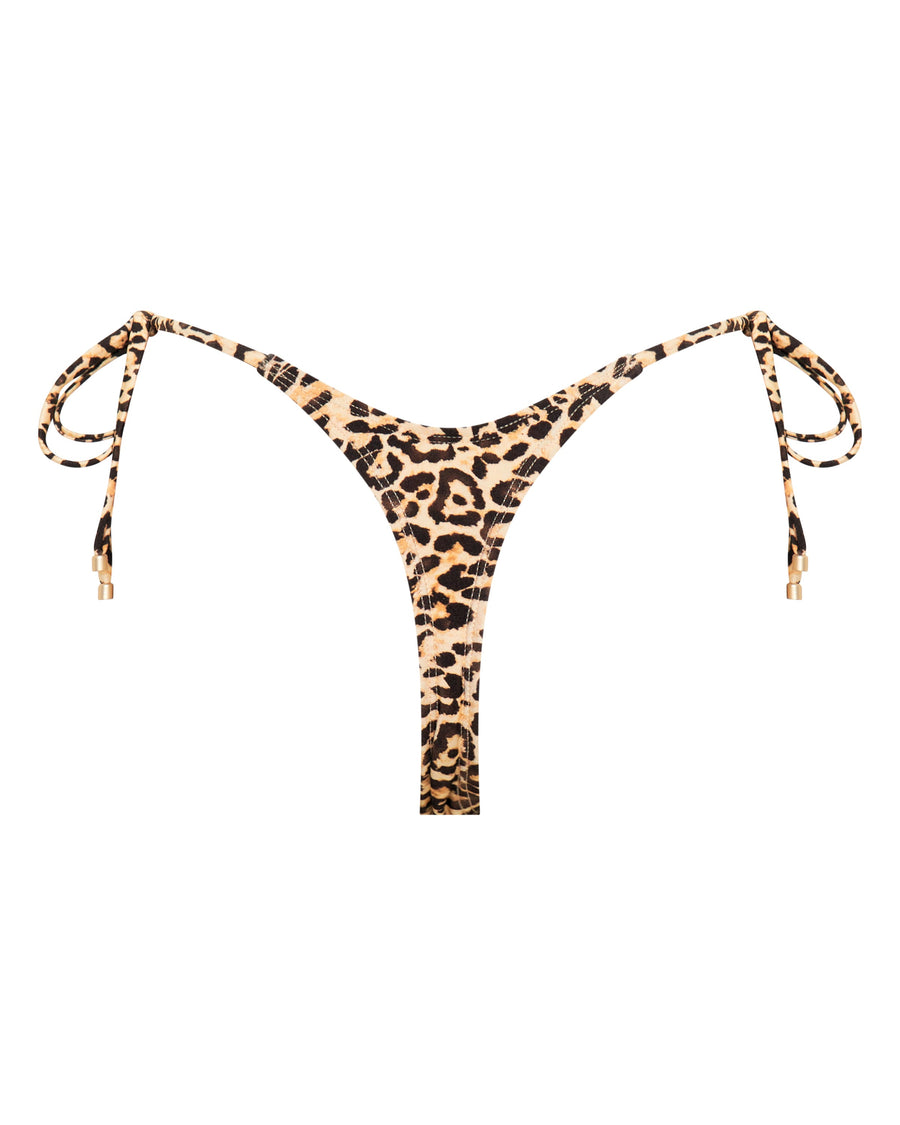 Chloe Leopard Print Thong Bikini Bottoms