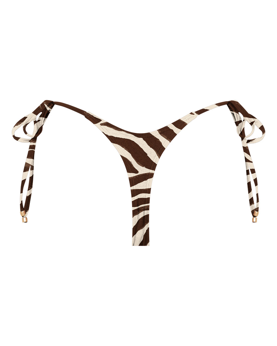 Emily Tiger Print Thong Bikini Bottoms