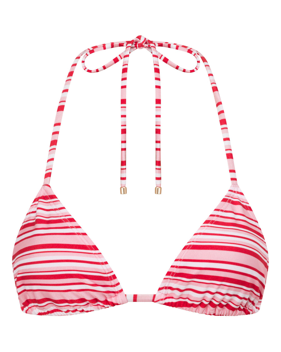 Sophia Candy Stripe Triangle Bikini Top
