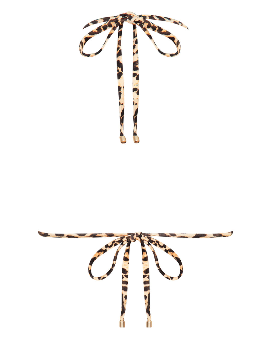 Sophia Leopard Print Triangle Bikini Top