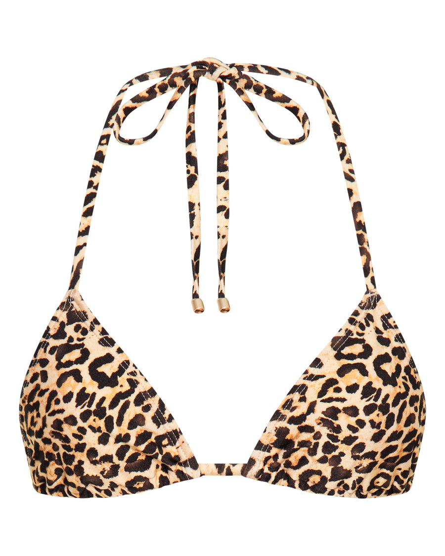 Sophia Leopard Print Triangle Bikini Top