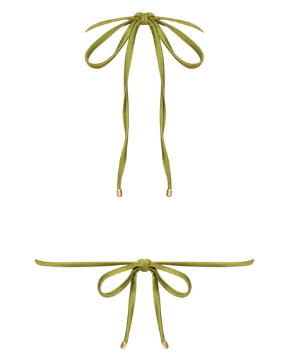 Sophia Olive Triangle Bikini Top