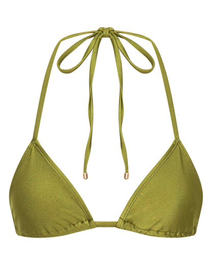 Sophia Olive Triangle Bikini Top