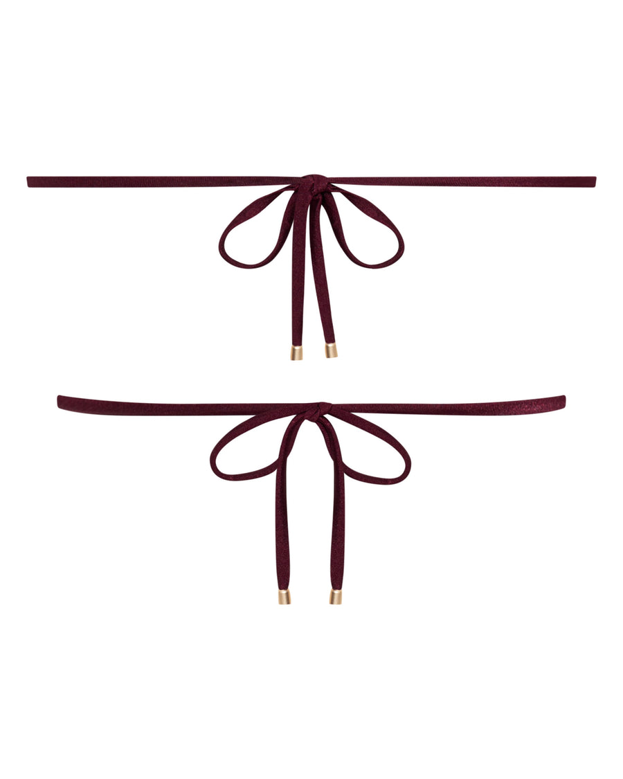 Chloe Merlot String Bikini Top for Summer Beach Days