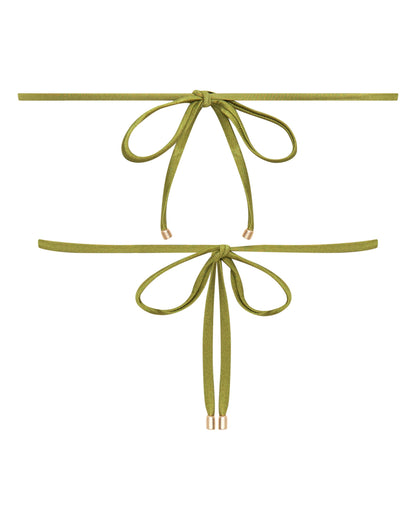 Chloe Olive Green String Bikini Top for Beach Days
