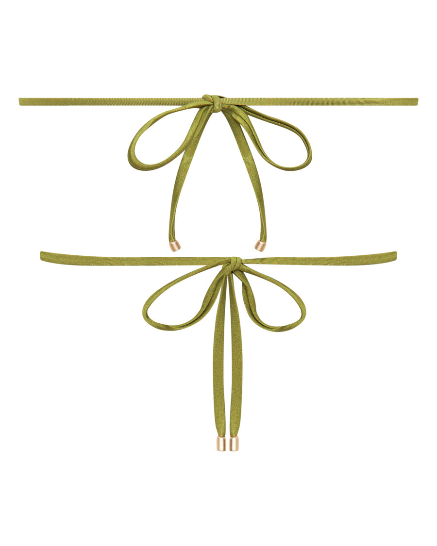 Chloe Olive Green String Bikini Top for Beach Days
