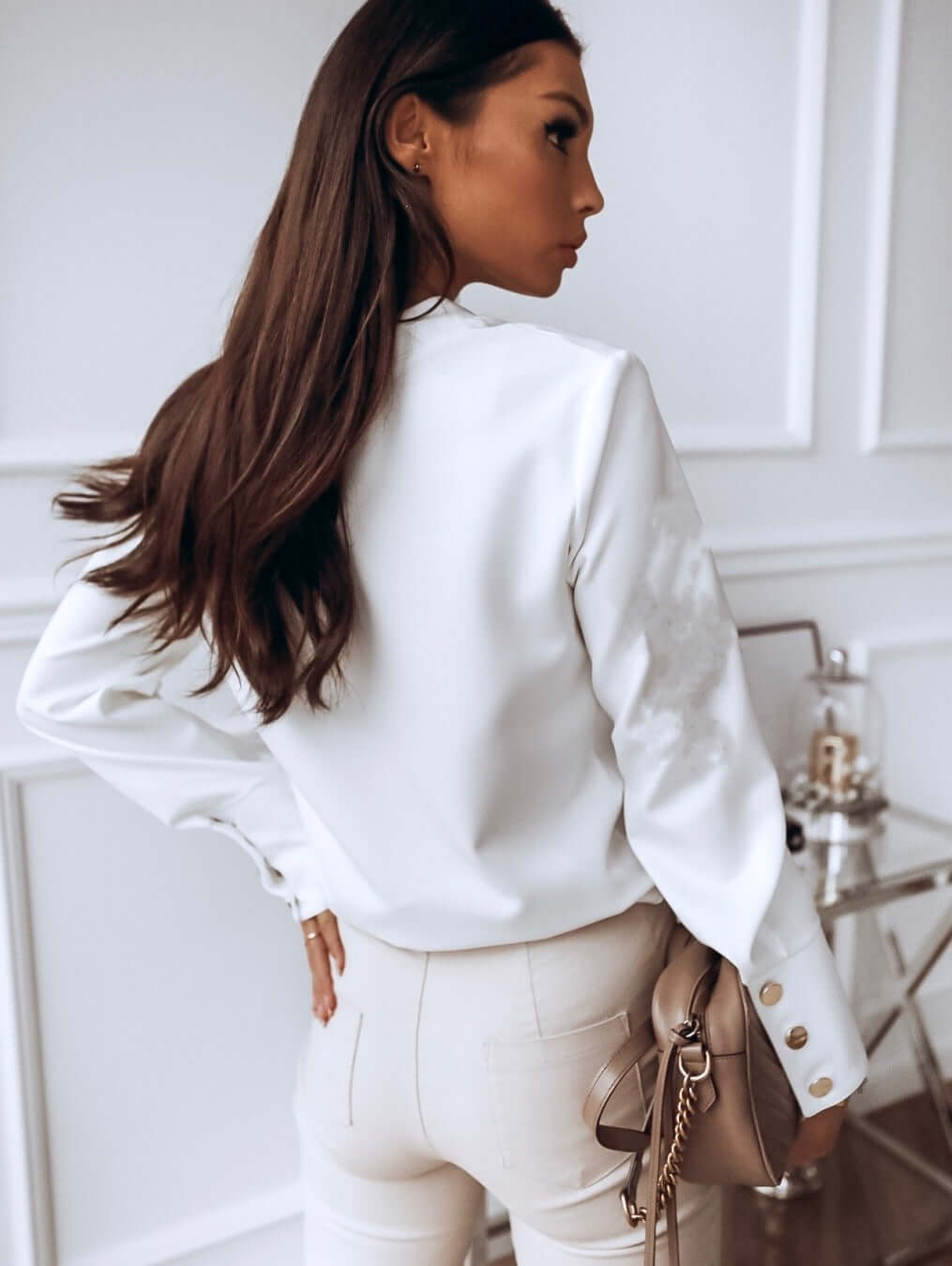 Luvrefashion | Daphne Timeless & Sophisticated Blouse for Every Occasion in White - back view