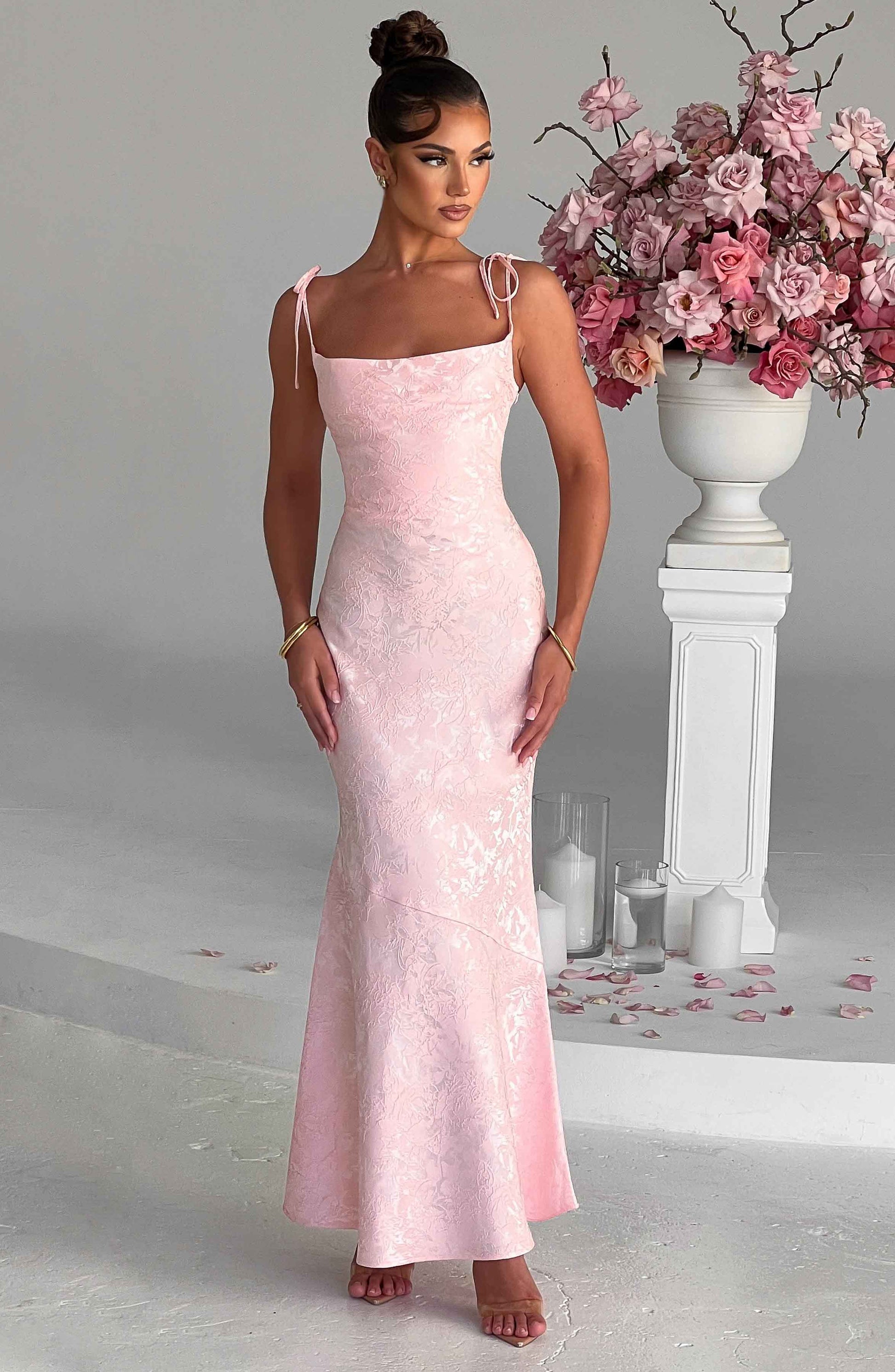 Blush Whitney Maxi Dress in XS - styled look