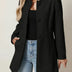 Women's A-Line Jacket with Mandarin Collar - Black