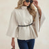 Women's Cape Jacket with Belt - Beige