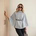 Women's Cape Jacket with Belt - Grey