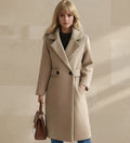Women's Wide Lapel Tailored Coat with Belt