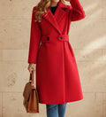 Women's Wide Lapel Tailored Coat with Belt