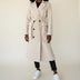 Women's Mid-Length Winter Overcoat with Belt - Khaki
