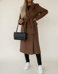 Women's Mid-Length Winter Overcoat with Belt