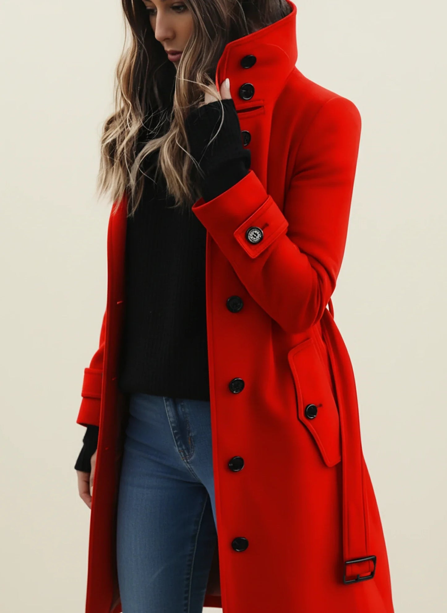 Belted Trench Coat for in Gray - side view