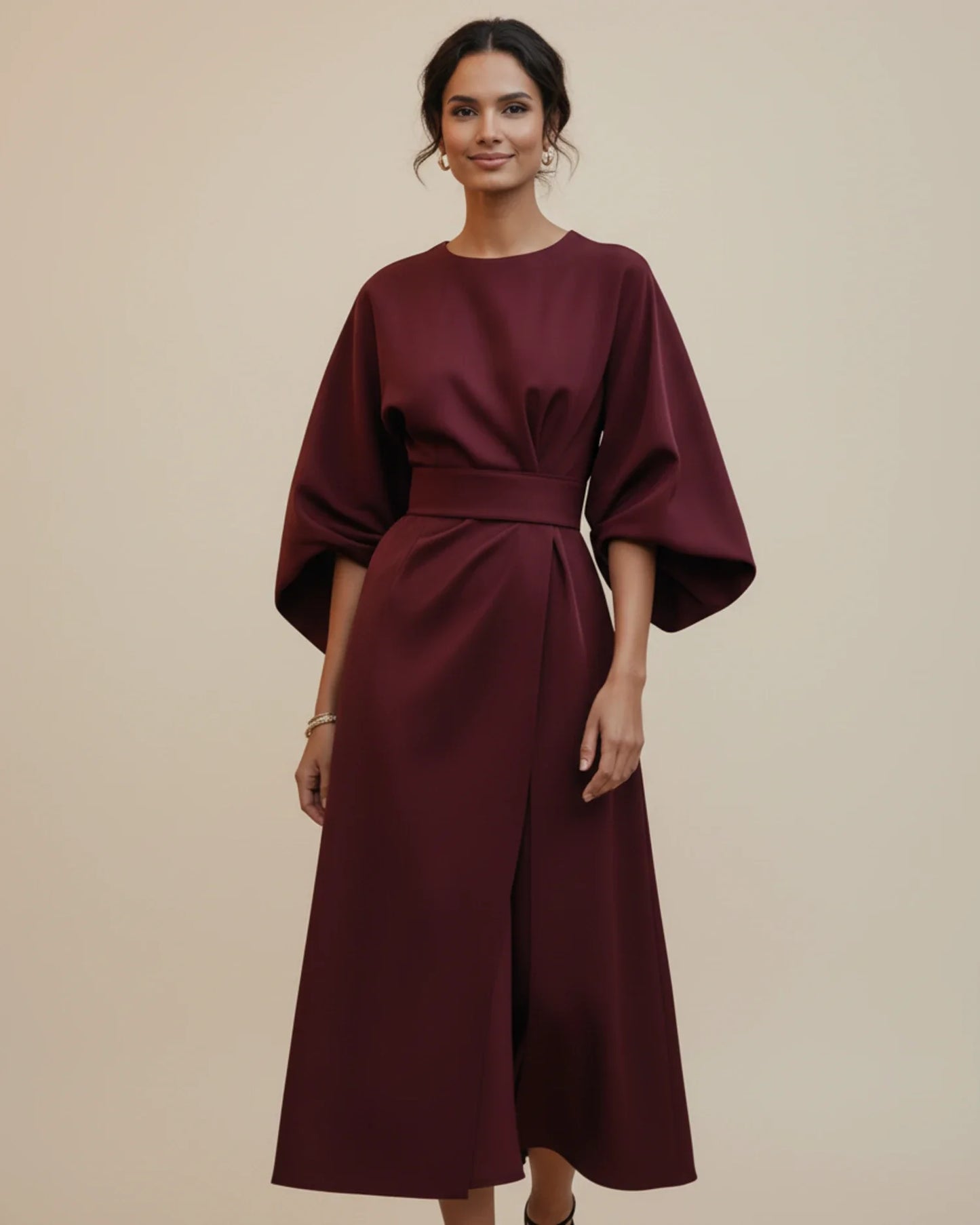 Luvrefashion | Chic Dress with Belt and Lantern Sleeves in Black - image 19