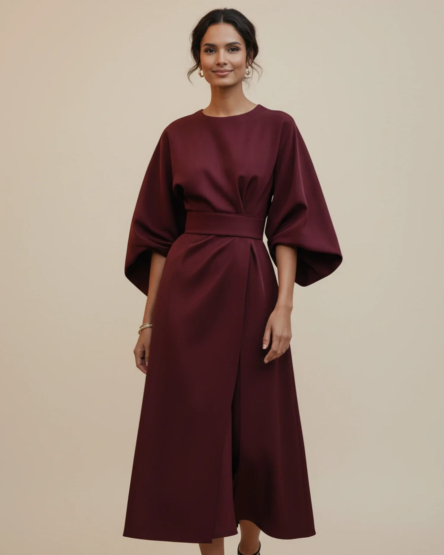 Luvrefashion | Chic Dress with Belt and Lantern Sleeves in Black - image 19