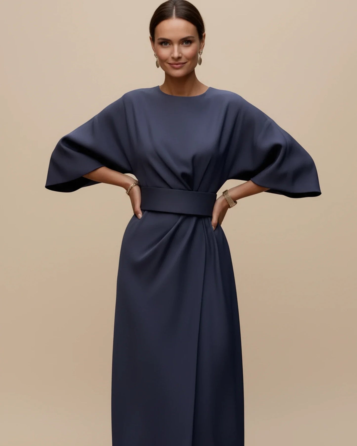 Luvrefashion | Chic Dress with Belt and Lantern Sleeves in Black - image 8