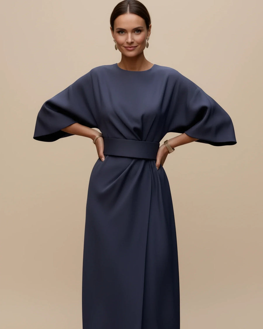 Luvrefashion | Chic Dress with Belt and Lantern Sleeves in Black - image 8